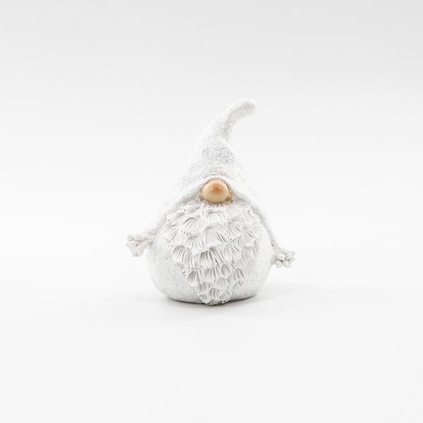 Skřítek 7cm polyresin bílý třpytky